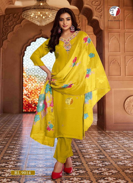RL 9014 By AF Crepe Handwork Kurti With Bottom Dupatta Wholesale Online